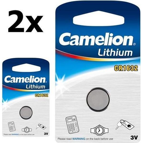 2 Stuks - Camelion CR1632 125mAh 3V Lithium Knoopcel Batterij
