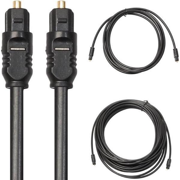 DrPhone Digitale Optische Audio Kabel - Digital Optical - Toslink - Vergulde Kabel – SPDIF voor o.a Dolby Digital Receiver / TV / Sound Bar/ GameConsoles/ Blu-ray /DVD /Amplifier/ Audioprocessor etc – Zwart – 1.5 Meter