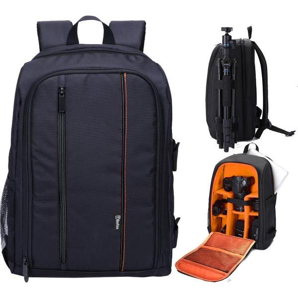 Beefree Universele DSLR Camera Fototas - Zwart met Oranje