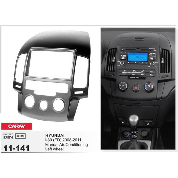 2-DIN HYUNDAI i-30 (FD) 2008-2011 (Manual Air-Conditioning / Left wheel) afdeklijst / installatiekit Audiovolt 11-141