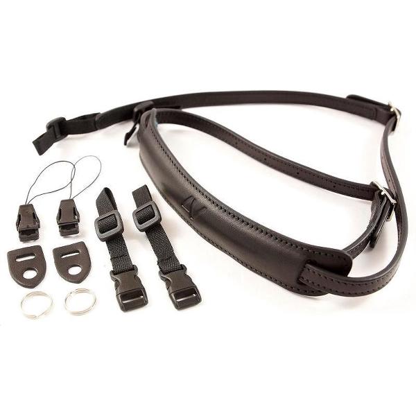 4V Design Lusso Slim Neck Strap Tuscany Leather Black/Black