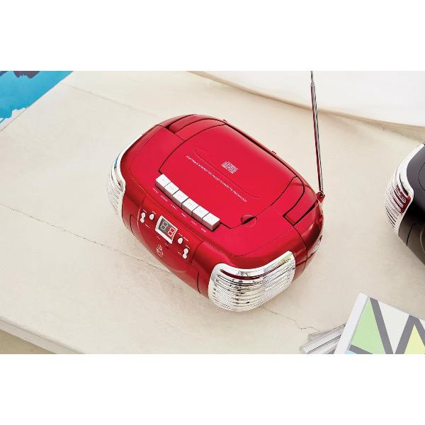 GPO Boombox Boombox Radio-CD-Casette - Rood