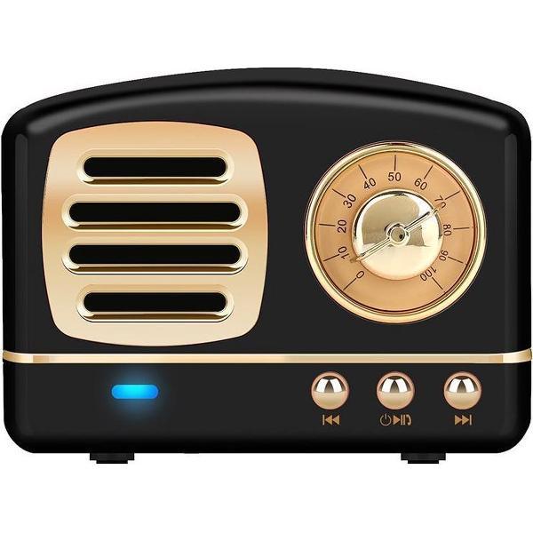 Retro Bluetooth Speaker - Draadloos - Mini Speaker - Zwart