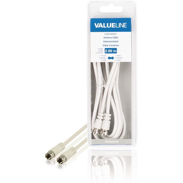 Antennekabel F-Male - F-Male 2.00 m Wit
