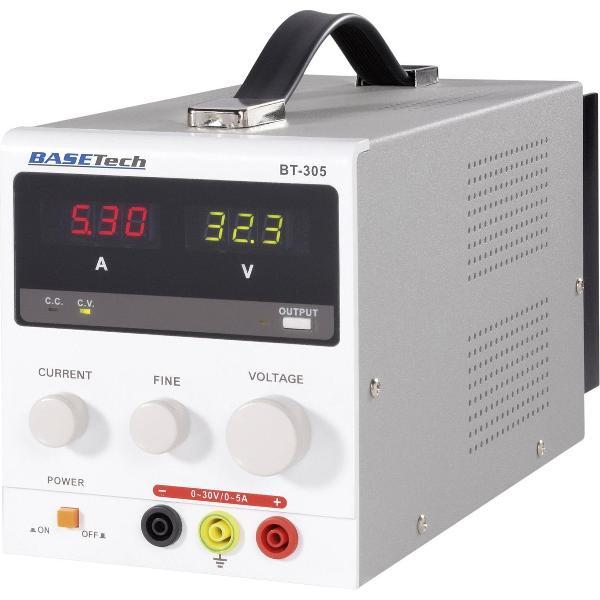 Basetech BT-305 Labvoeding, regelbaar 0 - 30 V/DC 0 - 5 A 150 W Aantal uitgangen 1 x