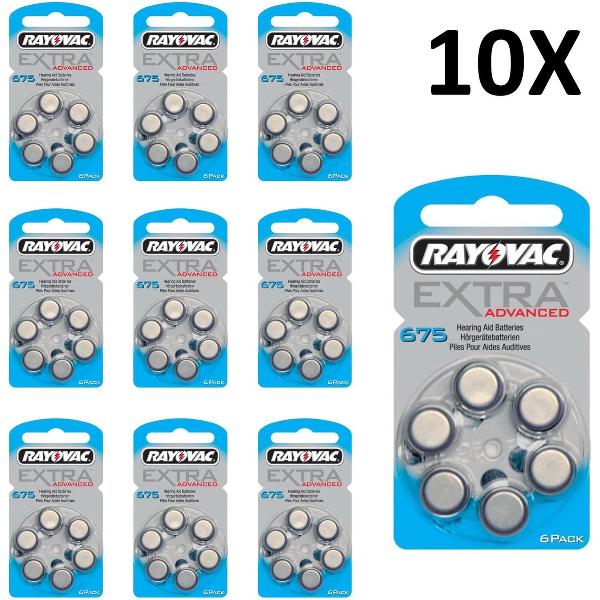 Rayovac gehoorapparaat batterijen - 675 - blauw - 10 x 6 stuks