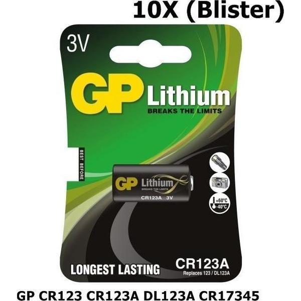 10 Stuks - GP CR123 CR123A DL123A CR17345 Lithium batterij