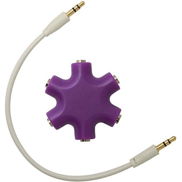 Audio splitter - koptelefoon splitter - aux splitter - Muziek delen - 3.5mm - Paars