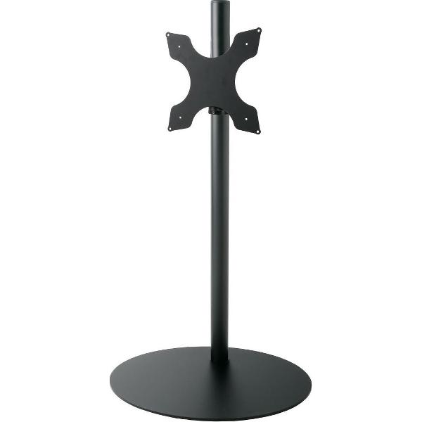 Cavus zwarte vloerstandaard met zwarte ovalen voet voor schermen tot 55 inch - 120 cm hoog