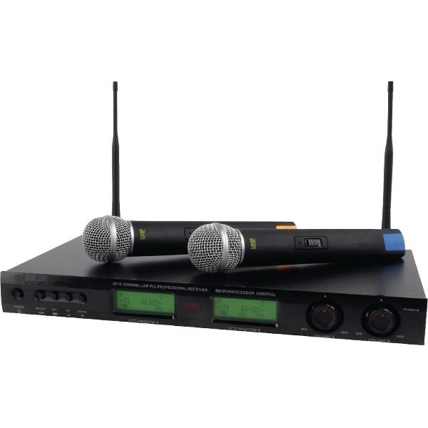 Nedis Professionele Draadloze Microfoonset | Presenteren | Karaoke set | 16 Kanaals | Zwart