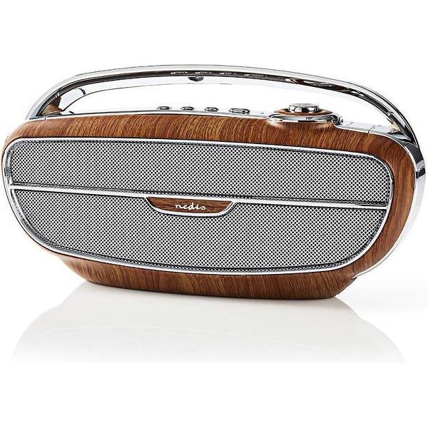 Nedis RDFM5300BN Draagbare Radio Bluetooth - Bruin/Zilver