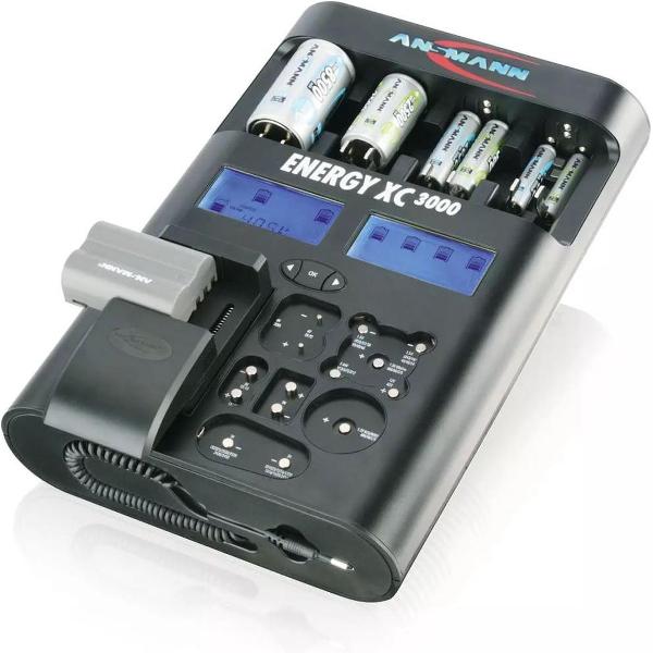 Ansmann universele batterijlader voor AA / AAA / 9V / C / D batterijen