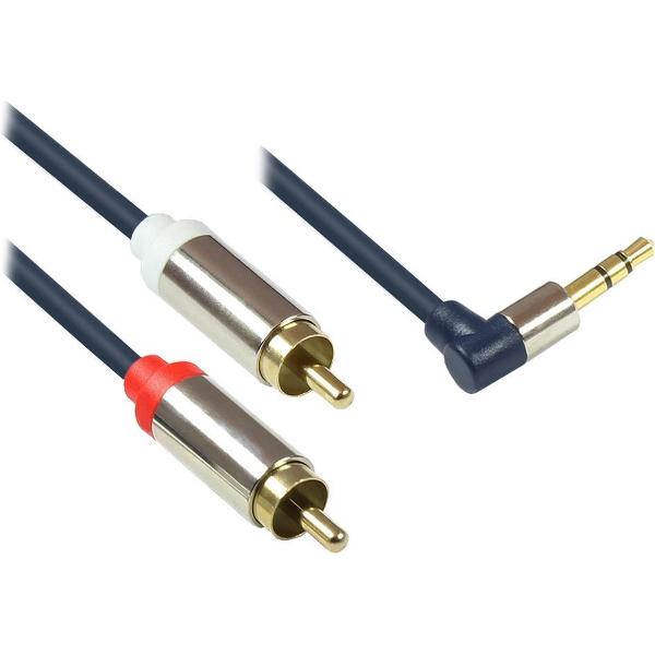 Alcasa GC-M0062 audio kabel 0,5 m 3.5mm 2 x RCA Blauw