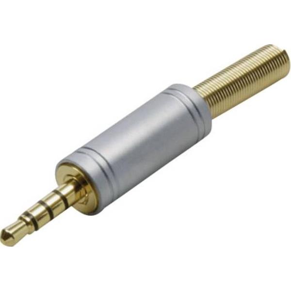 BKL 3,5mm Jack (m) connector - verchroomd metaal - 4-polig / stereo