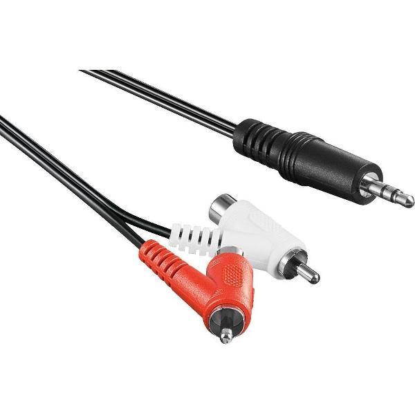 Goobay Cinch / Jackplug Audio Aansluitkabel [2X Cinch-Stekker Cinch-Koppeling - 1X Jackplug Male 3.5 Mm] 1.50 M Zwart
