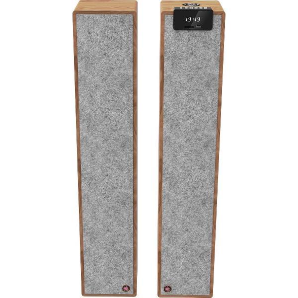 Avlove AVL2F - Hifi Stereo Set Twin Tower - Speakerset / Luidsprekers - Design Bamboe Grijs
