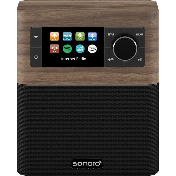 Sonoro STREAM V2 - DAB+ radio - internet radio - Wifi - BlueTooth - Walnoot / zwart