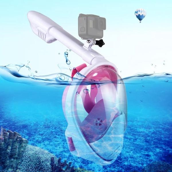 PULUZ 260mm Buis Watersport Duikuitrusting Volledig Droog Snorkel Masker voor GoPro NIEUWE HELD / HERO6 / 5/5 Sessie / 4 Sessie / 4/3 + / 3/2/1, Xiaoyi en Andere Actiecamera's, S / M Grootte (Roze)