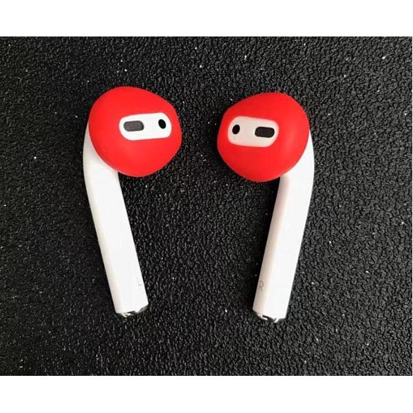 Oortips voor Airpods 1 & 2 - Airpods Eartips - Anti Slip Oordopjes - Siliconen Oortip - Rood - 1 Paar - Airpods bescherming - Airpods hoesje - Airpods oortjes verzachten - Geen irritatie - Apple Airpods - Telefoon accessoires - Oortjes