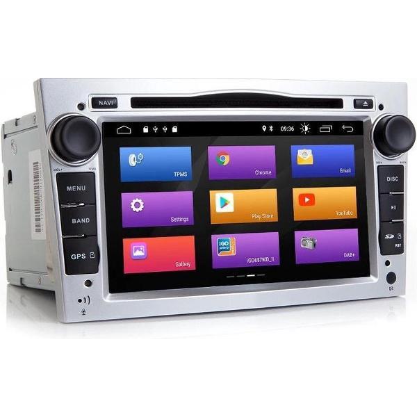 Opel (2002-2014) Android 10.0 navigatie 2GB+16GB DVD Speler Opel Corsa Astra Vectra Antara Vivaro Combo Meriva Zafira Signum Tigra Twintop ZILVER