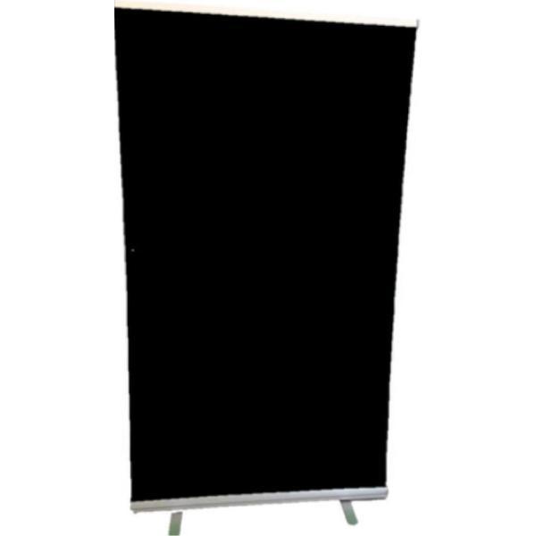 Blackscreen 120cm x 200cm ultra wide + draagtas (Roll-up banner white screen) | Zwarte Achtergrond Doek