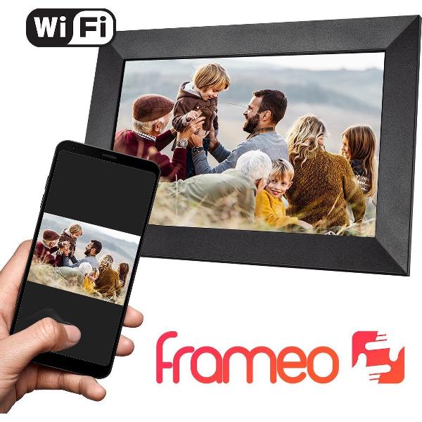 Qumax Digitale Fotolijst met Frameo app - Wifi Fotolijst - 10 inch Digitale Fotokader - Touch Screen - HD+