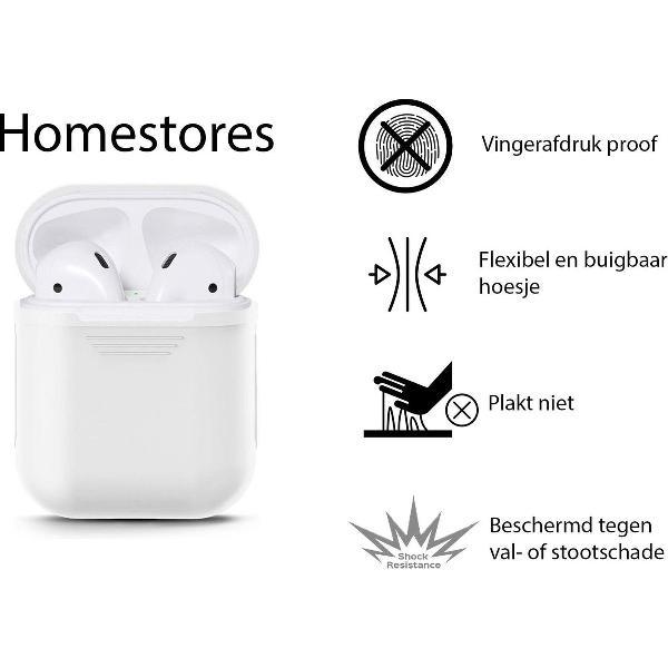 Airpods hoesje | case siliconen - wit - Geschikt voor Apple Airpods 1 en 2