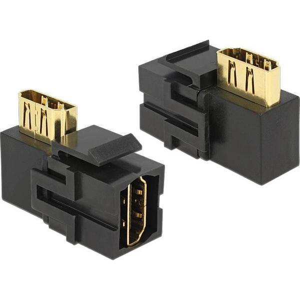 DeLOCK Keystone module HDMI (v) - HDMI (v) haaks - versie 2.0 (4K 60Hz) / zwart