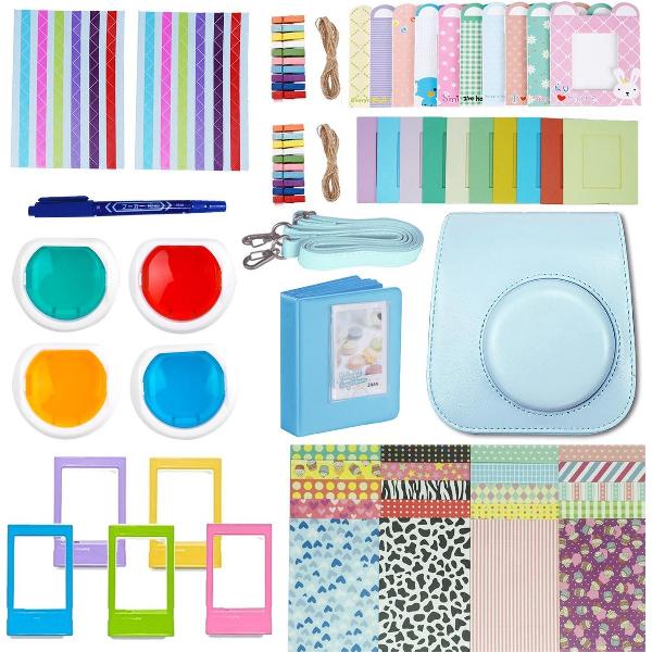Accessoires Set voor Fujifilm Instax Mini 11 Case met Hoesje, Filters en meer - Blauw