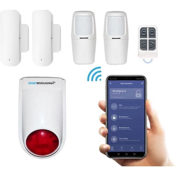 WiFi Draadloos Alarmsysteem - Basis Pakket - Alarmsysteem met App en Luide Sirene - Zonder Abonnement