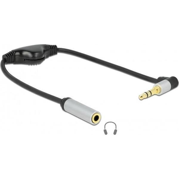 DeLOCK Premium 3,5mm Jack stereo audio verlengadapter met volume regelaar / haaks - 0,25 meter