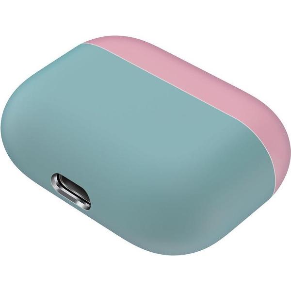 Case Cover Voor Apple Airpods Pro- Siliconen design-Groen-Roze Watchbands-shop.nl