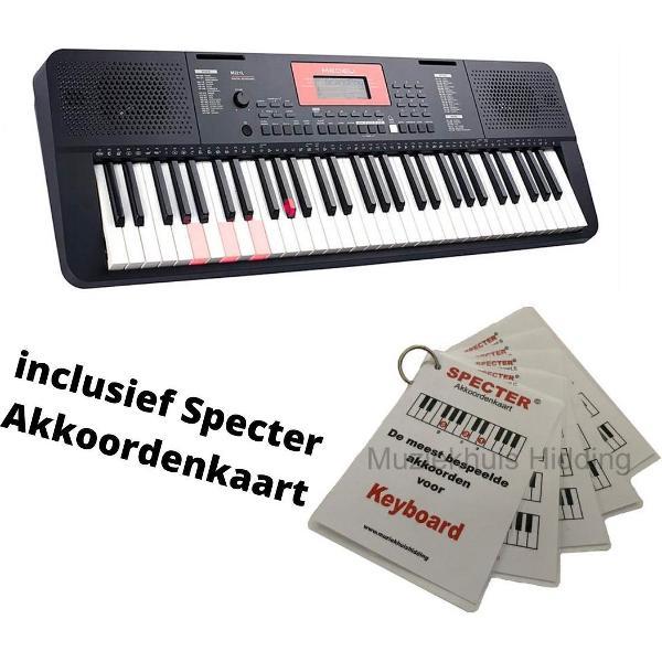 Medeli M221L keyboard met toetsen die oplichten om gemakkelijker te leren spelen En handige akkoordenkaart