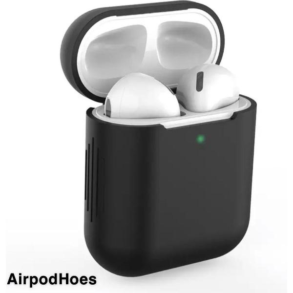 Siliconen Bescherm Hoes Cover Case Voor Apple AirPods - Zwart