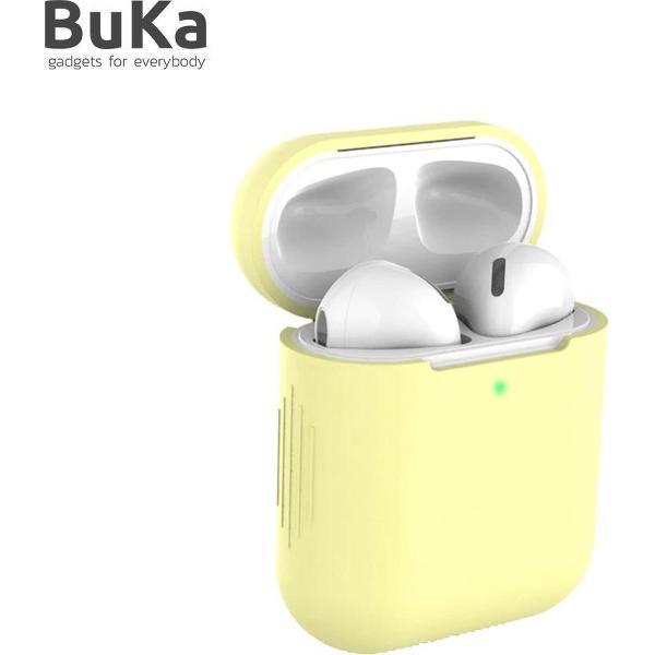 Bescherm Hoes Cover Case voor Apple AirPods (Siliconen) - Geel