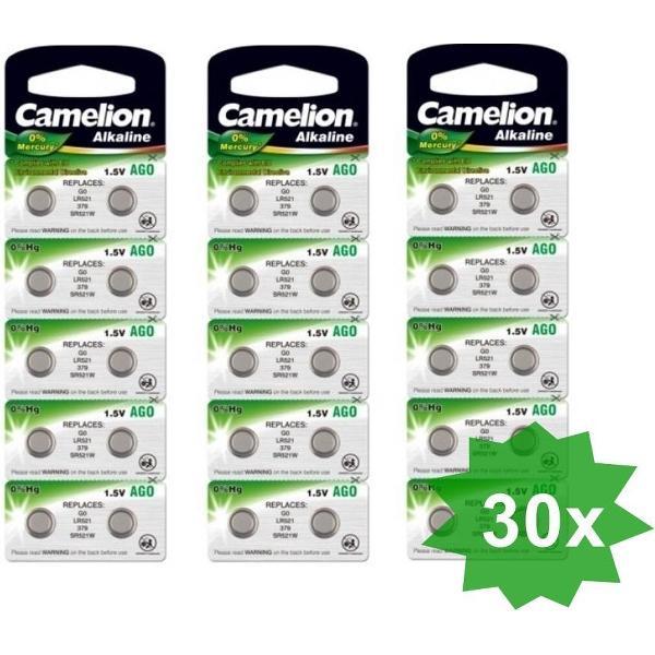 Camelion L521, AG0, 384, SR521W, G0 1.5V Alkaline - 30 Stuks (3 Blisters a 10St)