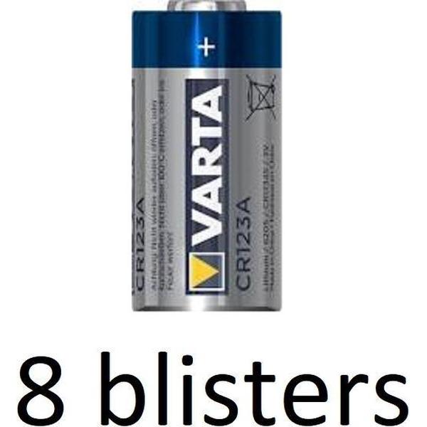 8 stuks (8 zakjes a 1 st) Varta Lithium CR123 3V minigrip