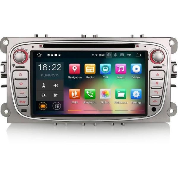 Voltario® 7 “ Android 9.0 Autoradio voor Ford Focus S-Max 2008-2011. Beschikt over navigatie, bluetooth, DVD en Octa Core