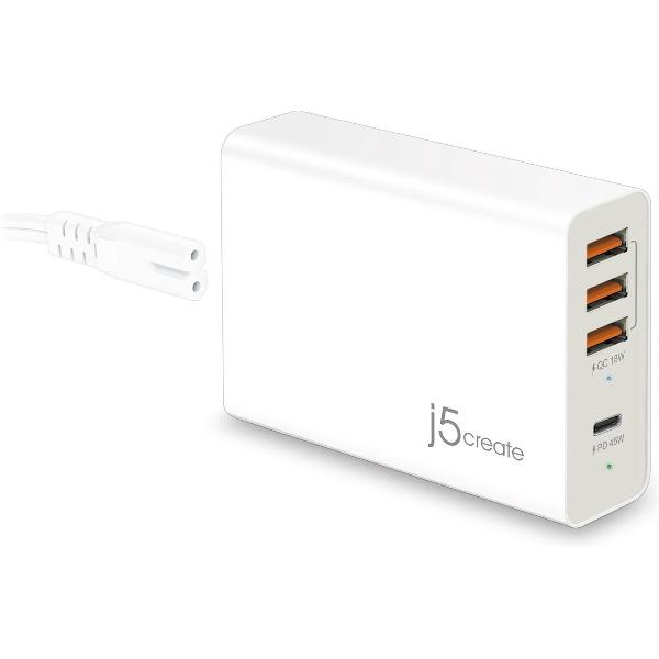 j5create JUP4263 4-Port PD Super Charger w/Power Delivery & Quick Charge