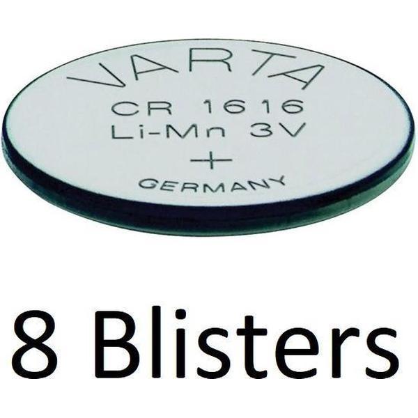 8 Stuks (8 Blisters a 1 st) Varta CR1616 Wegwerpbatterij Lithium