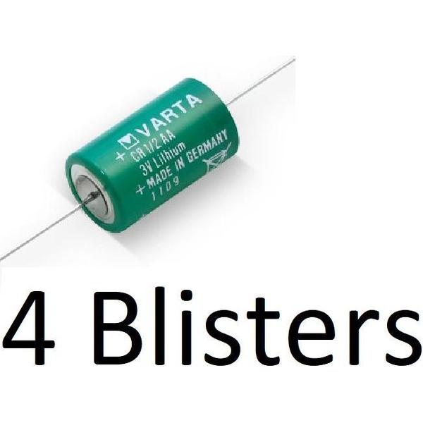 4 Stuks (4 Blisters a 1 st) Varta lithium 1/2 AA 3v axiaal