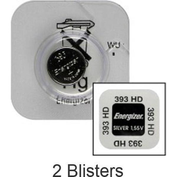 2 stuks (2 blisters a 1 stuk) Energizer 309/393 knoopcel Zilver-oxide batterij (S) 1,55 V