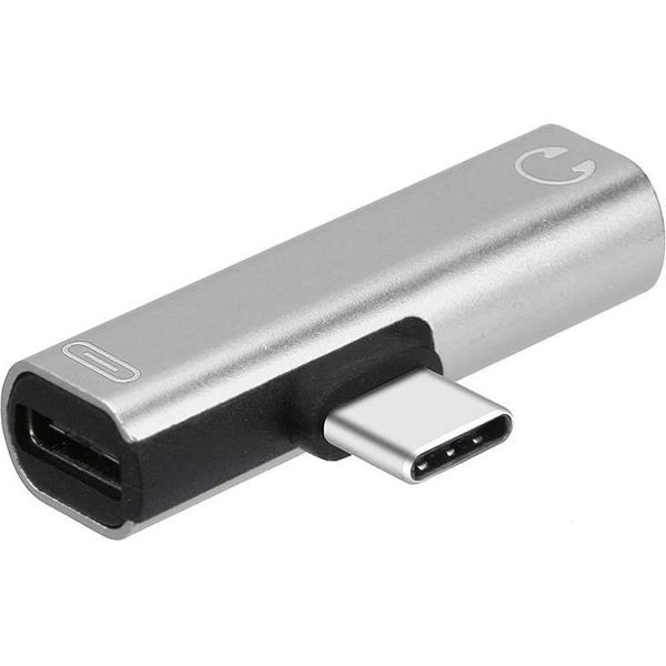 USB-C (USB Type C) Male naar Audio 3.5mm Female adapter - Zilver