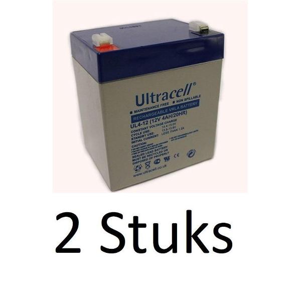 2 Stuks Ultracell Loodaccu UL 12v 4000mah