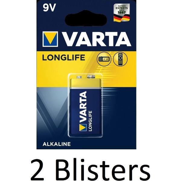 2 Stuks (2 Blisters a 1 st) Varta Longlife Extra 9V-Block