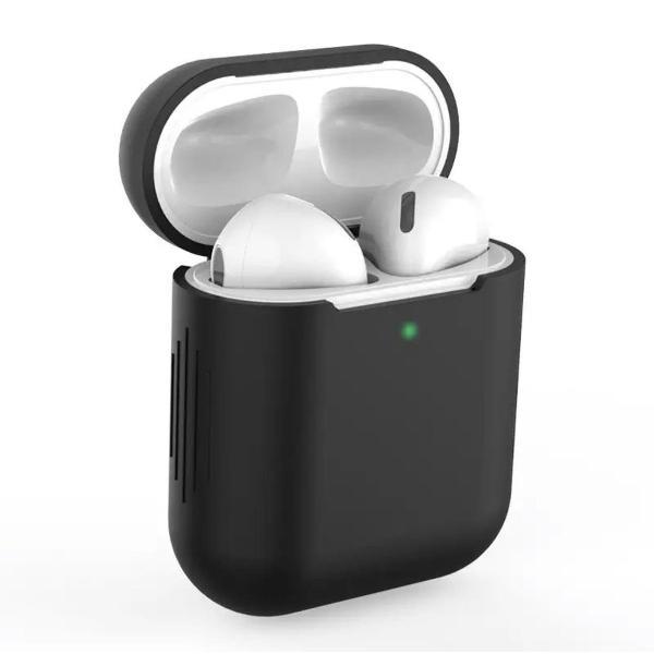 Bescherm Hoes Cover Case voor Apple AirPods (Siliconen) - Zwart