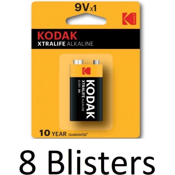 8 Stuks (8 Blisters a 1 st) Kodak XTRALIFE alkaline 9V