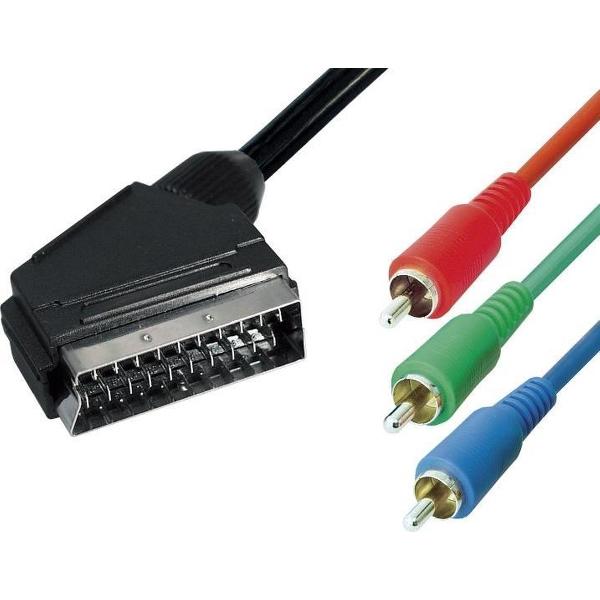 Transmedia Scart (m) - Component 3RCA (m) kabel / zwart - 3 meter
