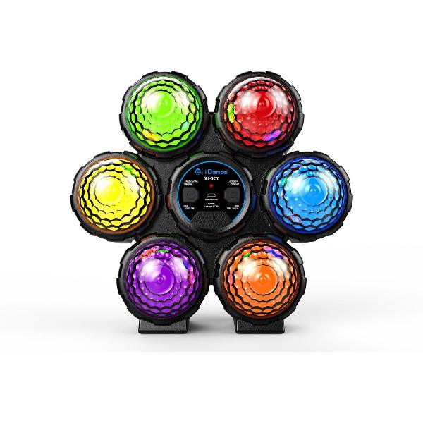 Draadloos disco lichten systeem met 6 discoballen DL6-OCTO