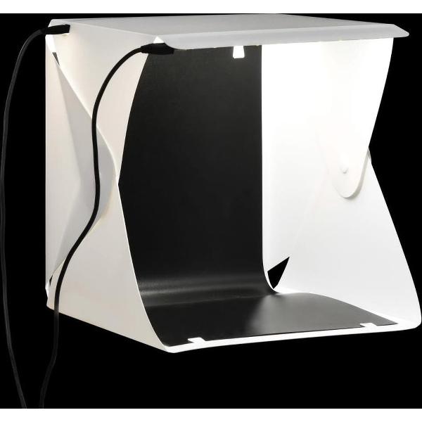 vidaXL Softbox met LED-lamp inklapbaar 23x25x25 cm wit